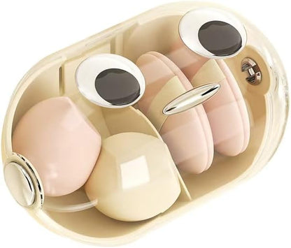Makeup Sponge Storage Case Wall-Mounted No-Drill Makeup Sponge Holder 2-Tier by Reflygen