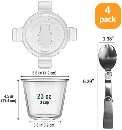 H.JSS WDJS 24oz Round Glass Soup Containers - Image 2