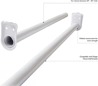 Adjustable Closet Rod, Steel 30 Inch to 48 Inch, 30 Pound Capacity - Image 5