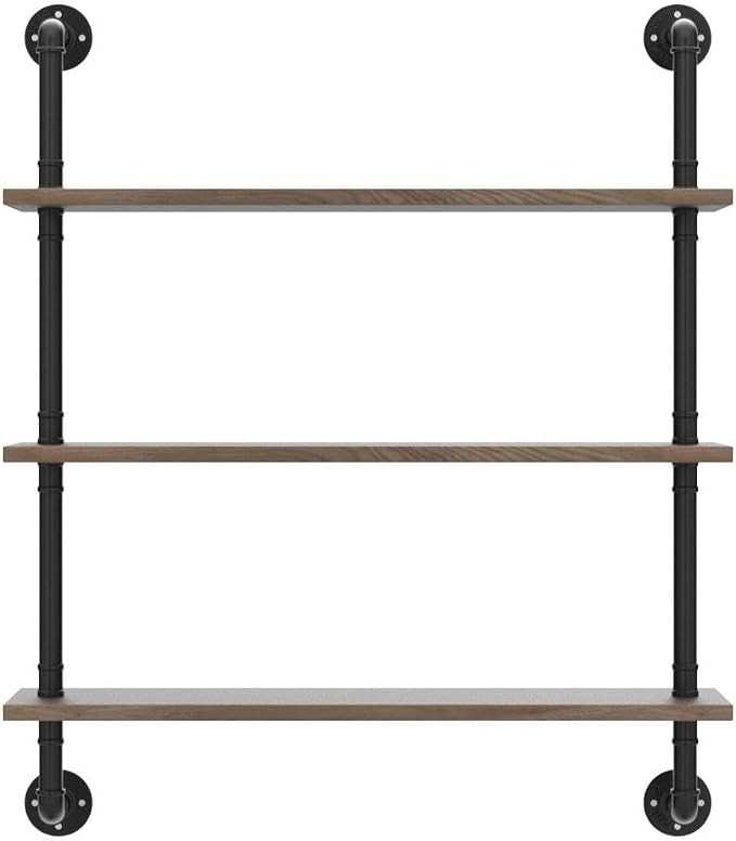 HDDFER Pipe Shelves Industrial Pipe Shelving Shelves Real Wood Industrial - Image 5
