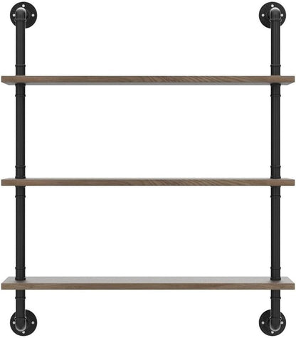 HDDFER Pipe Shelves Industrial Pipe Shelving Shelves Real Wood Industrial - Image 5