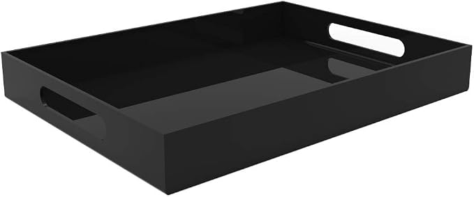 Black Acrylic Serving Tray for Vanity, Food and Décor by Vale+Arbor