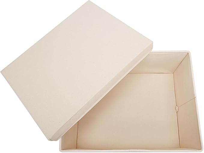 Foldable Storage Bins with Lids Cotton Canvas Rectangular Storage Box Ideal - Image 5