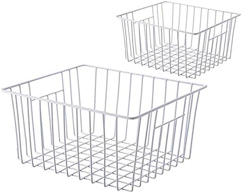 Slideep Freezer Baskets Storage Basket Organizers, Deep Wire Farmhouse Bins - Image 5