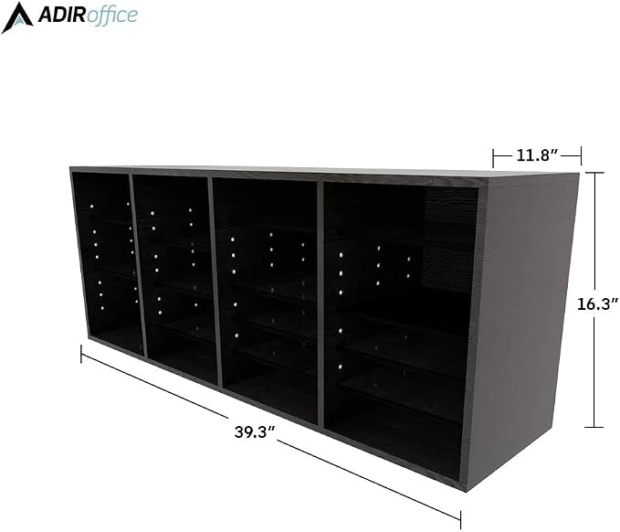 AdirOffice Wooden Adjustable Literature Organizer, 24 Compartment Office Mailbox - Image 2