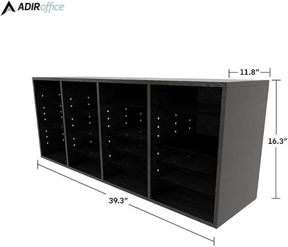 AdirOffice Wooden Adjustable Literature Organizer, 24 Compartment Office Mailbox - Image 2