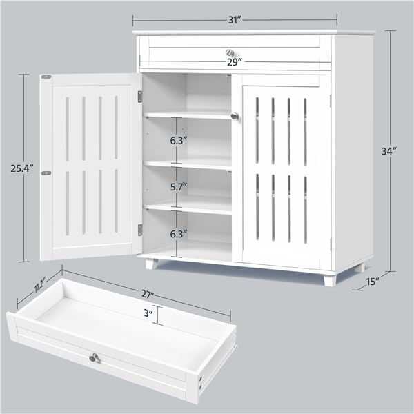 Yaheetech Shoe Cabinet, 4-Tier Shoe Storage Cabinet - Image 3