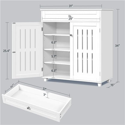 Yaheetech Shoe Cabinet, 4-Tier Shoe Storage Cabinet - Image 3