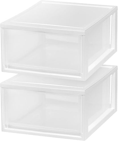 IRIS USA 30 Qt. Plastic Drawer Storage Organizer Stacking Drawers, Stackable - Image 5
