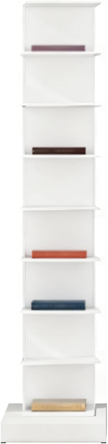Invisible Vertical Spine Bookshelf Tower, Tall Narrow Metal Bookshelf by Unknown