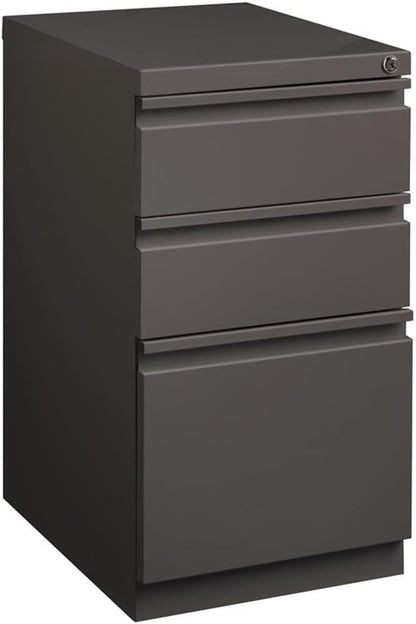 Pemberly Row 3 Drawers 27.75" Vertical Espresso Metal Filing Cabinet Lockable by PEMBERLYROW