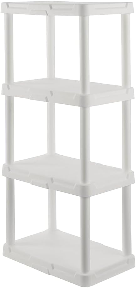 CENTREX 4-Tier Light Duty Plastic Storage Shelves, 50lbs/shelf | Plastic by Unknown