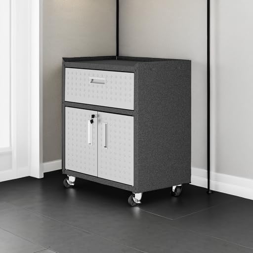 Manhattan Comfort Fortress Textured Metal 31.5" Garage Mobile Cabinet - Image 5
