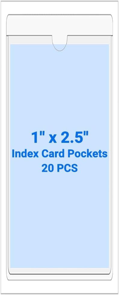 20 PCS Clear Self Adhesive Plastic Label Pockets, Top Loading Business & by Kvatr-X