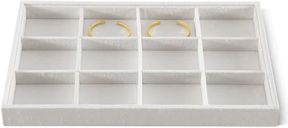 Velvet Stackable Jewelry Display Tray, 12 Grid Watch Bangle Bracelet Storage by Dansmiy