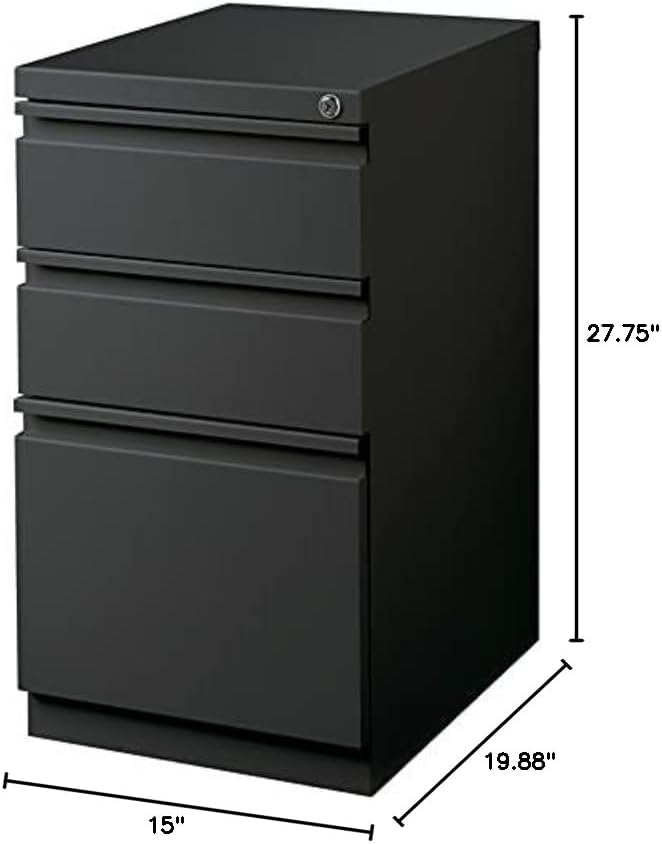 Hirsh HL10000 Series Metal Mobile Pedestal File Cabinet - Image 2