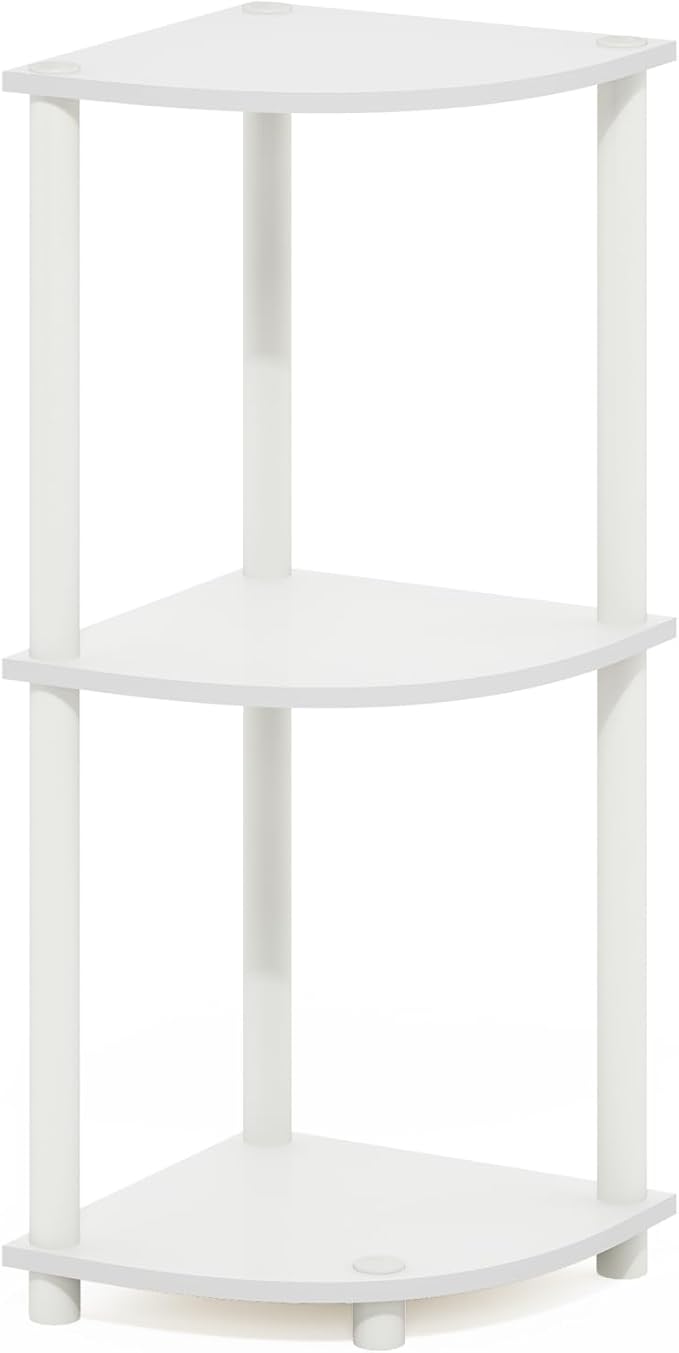 Furinno Turn-N-Tube Corner Shelf, 3-Tier Corner Bookshelf, Display Storage - Image 5