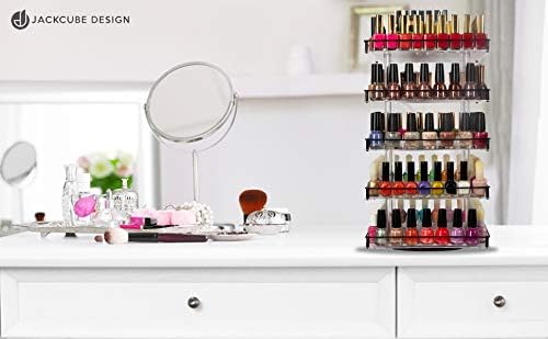 J JACKCUBE DESIGN Nail Polish Organizer, 5 Tier Acrylic 360 Rotating Display - Image 5
