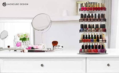J JACKCUBE DESIGN Nail Polish Organizer, 5 Tier Acrylic 360 Rotating Display - Image 5