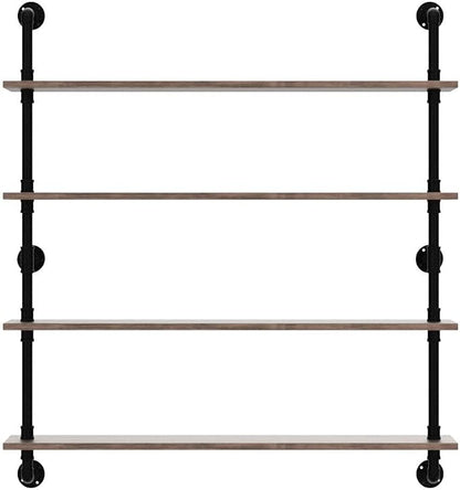 HDDFER Floating Bookshelf Shelves Industrial Pipe Shelving Floating Pipe Shelf - Image 4
