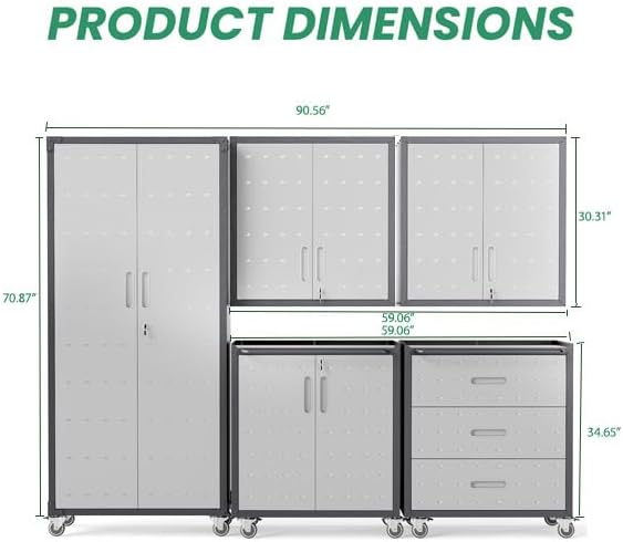 Garage Cabinet System | Heavy Duty Steel All-in-One Modular Garage Cabinet Set - Image 2