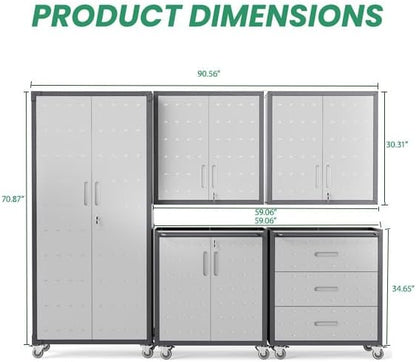Garage Cabinet System | Heavy Duty Steel All-in-One Modular Garage Cabinet Set - Image 2