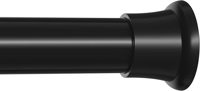 Black Shower Curtain Rod, 32-76 Inches, 7/8 Inch Diameter, 1 Pack | Adjustable by HAOYUNTE