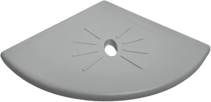 Tenedos Resin Decor 8 Inches Corner Shower Shelf – Light Grey Flatback 9x9 Wall by Tenedos