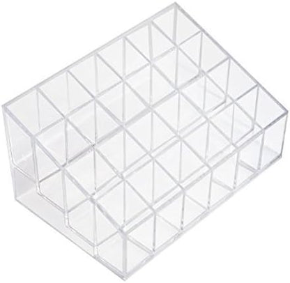 Transparent Cosmetic Makeup Organizer Clear 24 Lattices Lipsticks Cosmetic - Image 4