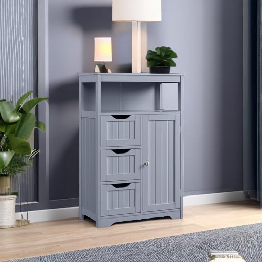 Yaheetech Bathroom Storage Cabinet, Wooden Bathroom Floor Cabinet - Image 5