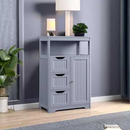 Yaheetech Bathroom Storage Cabinet, Wooden Bathroom Floor Cabinet - Image 5