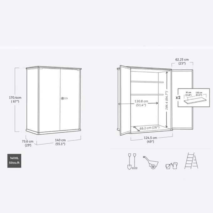 Keter Premier Tall 4.6x5.6 ft Resin Outdoor Storage Shed, Backyard Garden Shed - Image 3