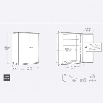 Keter Premier Tall 4.6x5.6 ft Resin Outdoor Storage Shed, Backyard Garden Shed - Image 3