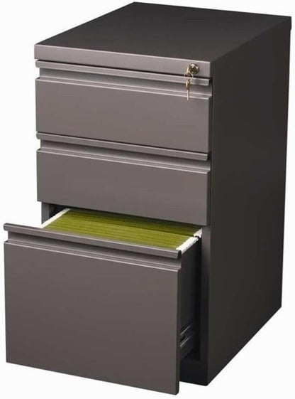 Pemberly Row 3 Drawers 27.75" Vertical Espresso Metal Filing Cabinet Lockable - Image 5