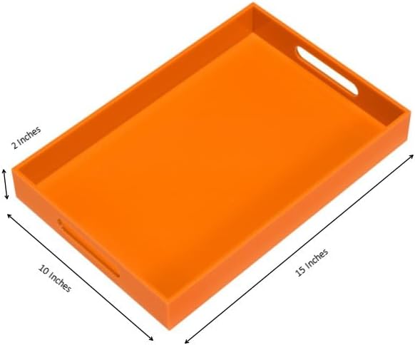 Orange Sturdy Acrylic Serving Tray - Image 2