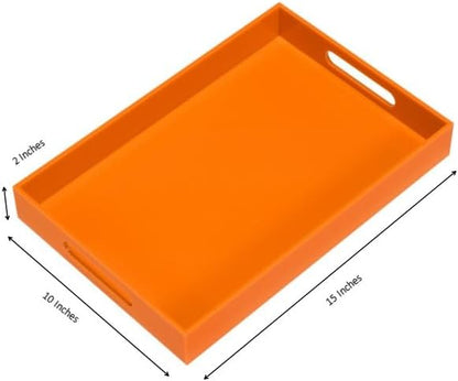 Orange Sturdy Acrylic Serving Tray - Image 2