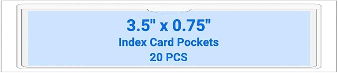 20 PCS Clear Self Adhesive Plastic Label Pockets, Top Loading Business & by Kvatr-X