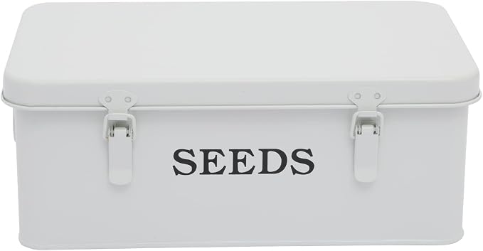 Seed Storage Box Metal Seed Container Seed Packet Storage Organizer, Seed by Gdfjiy