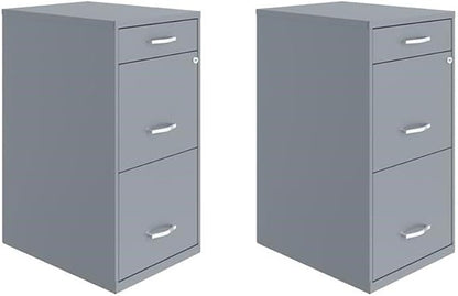 Scranton & Co Set of 2 18" D 3-Drawer Metal Filing Cabinet by Unknown