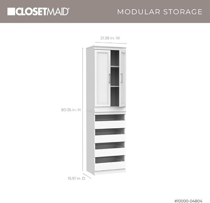 ClosetMaid Modular Storage 21.38-inch W 3-Shelf 4-Drawer Tower Wood Closet - Image 3