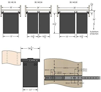 TAG Hardware Full Extension Pullout Laundry Hamper - Image 6