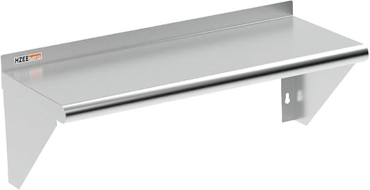 NSF Stainless Steel Wall Mounted Shelf 12 x 30 inch Heavy Duty 250 lbs Metal by HZEEMFGKitchenArt