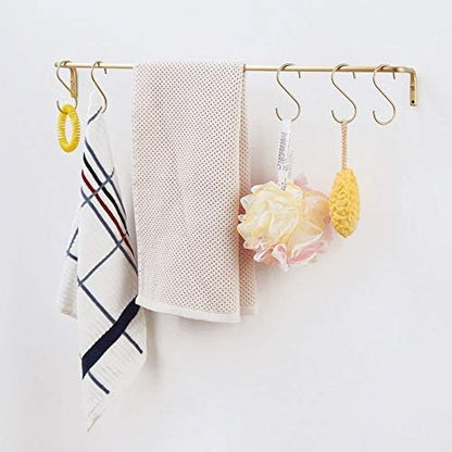 YANGQIHOME 6 Pieces, Brass S Shaped Hooks, Kitchen Pots Pans Coffee Cups Rack - Image 5