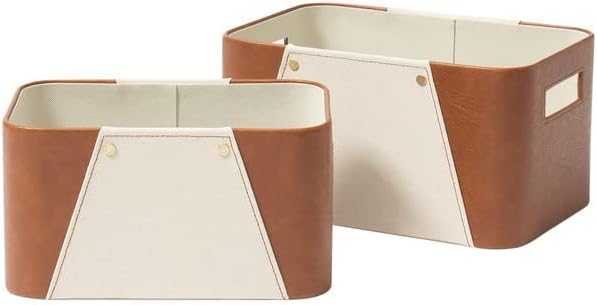 LA JOLIE MUSE Storage Baskets for Organizing, 2 Pack, Storage Cube Boxes Luxury by LaJol%C3%ADeMuse