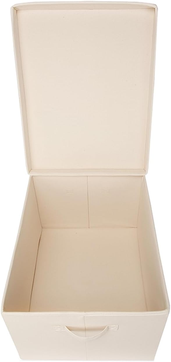 Foldable Storage Bins with Lids Cotton Canvas Rectangular Storage Box Ideal - Image 7