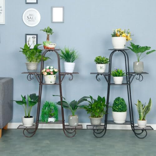 7 Tier Metal Plant Stand Planter Rack, Iron Flower Pot Display Rack Plant Rack - Image 5