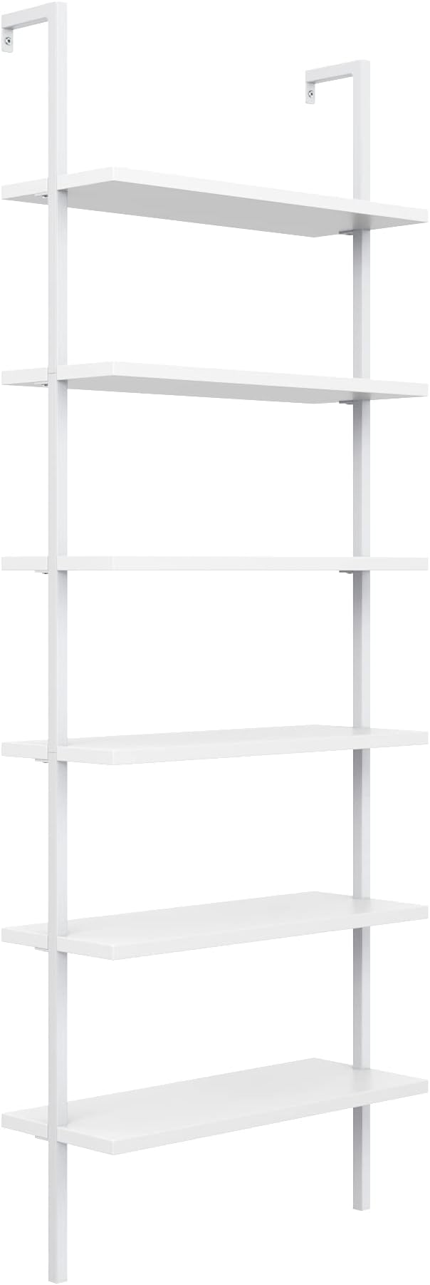 Nathan James Theo 6-Shelf Tall Modern Bookshelf, Wall Mount Ladder Shelf - Image 8