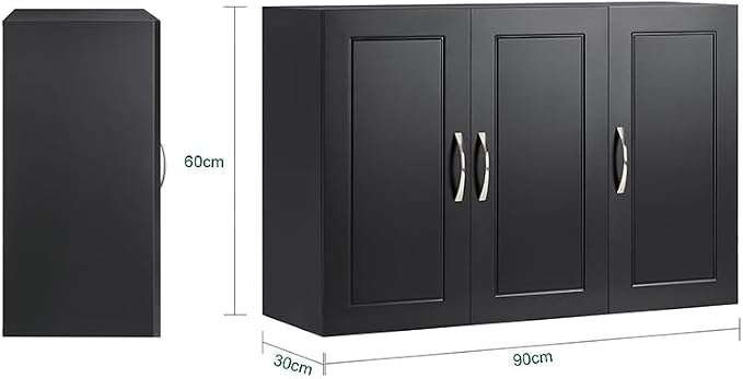 SoBuy Bathroom Wall Cabinet, Large 3-Door, 23.6 x 11.8 x 35.4 in, Large Hidden - Image 2