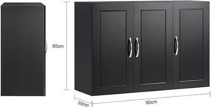 SoBuy Bathroom Wall Cabinet, Large 3-Door, 23.6 x 11.8 x 35.4 in, Large Hidden - Image 2