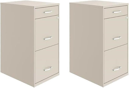Scranton & Co Set of 2 18" D 3-Drawer Metal Filing Cabinet by Unknown